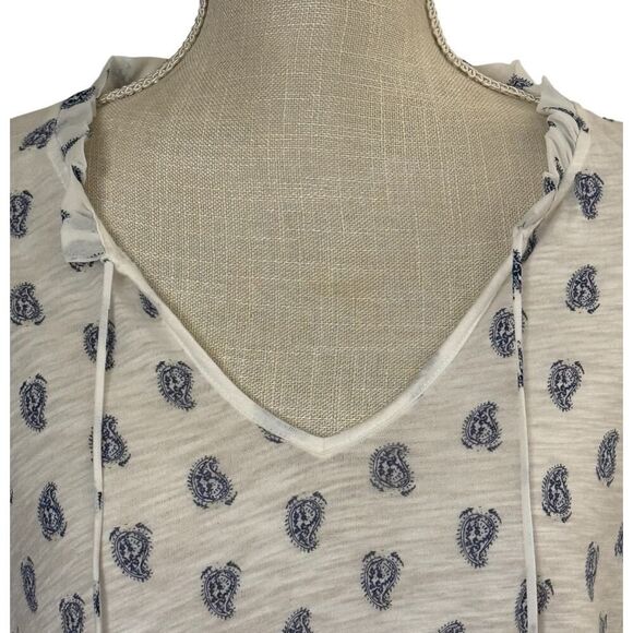 Lucky Brand, Large, Blue & White Paisley Top - Picture 5 of 7